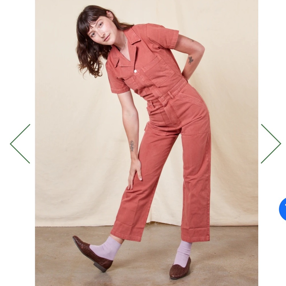 Clay red short sleeve everyday jumpsuit XXS